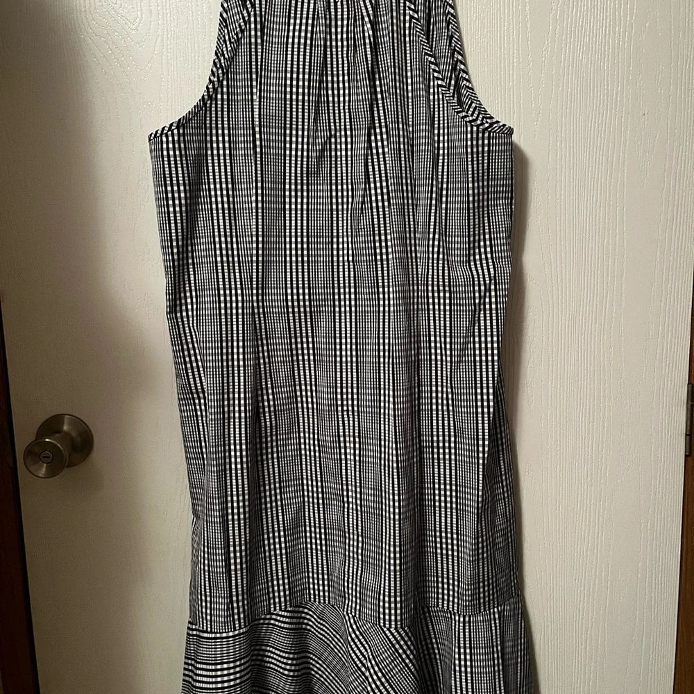NWT J Crew Sleeveless Blue Plaid Mini Dress with Ruffle Hem Size 12 - Picture 10 of 10